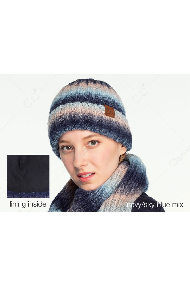 Women's Ombre Knit Beanie with Cuff — beanie photo 3