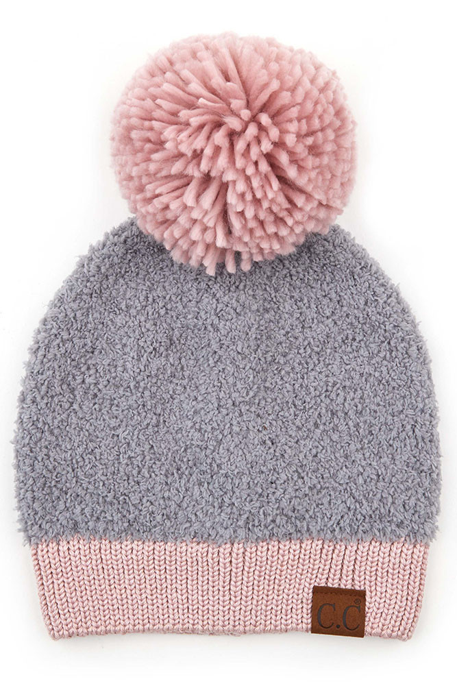 Women's Knitted Sherpa Soft Beanie with Color by BURACQ