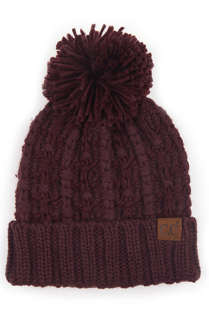 Women's Slipstitch Pom Beanie Hat — beanie photo 5