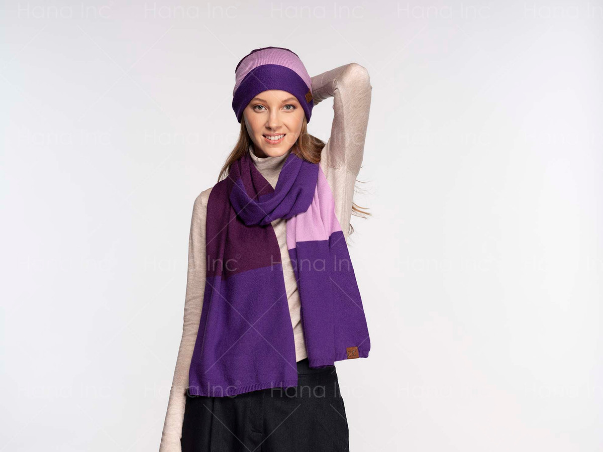 Women's Colorblock Rolled Cuff Slouchy Beanie — beanie photo 4