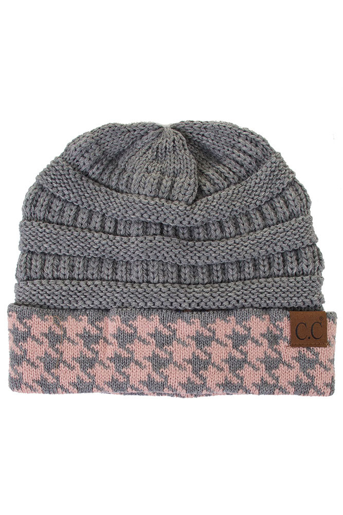 Women's Houndstooth Cuff Beanie — beanie photo 7