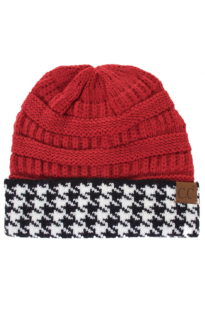 Women's Houndstooth Cuff Beanie — beanie photo 8