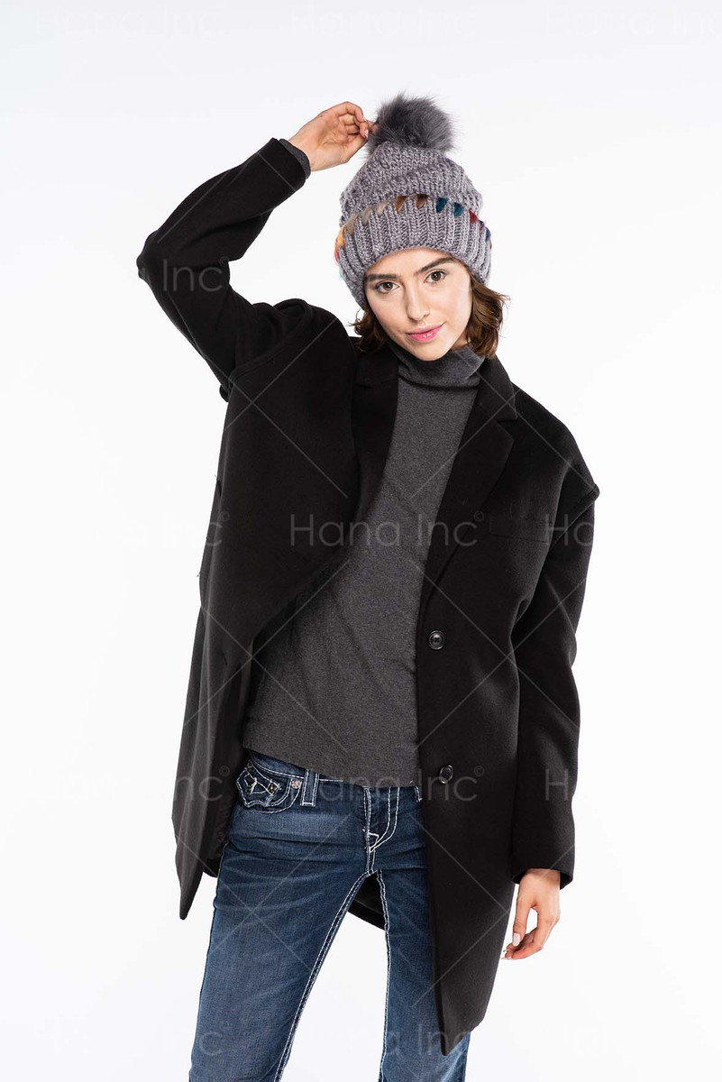 Women's Ombre Dyed Chunky Pom Beanie — beanie photo 3