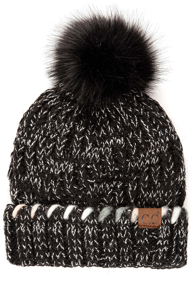 Women's Ombre Dyed Chunky Pom Beanie — beanie photo 4