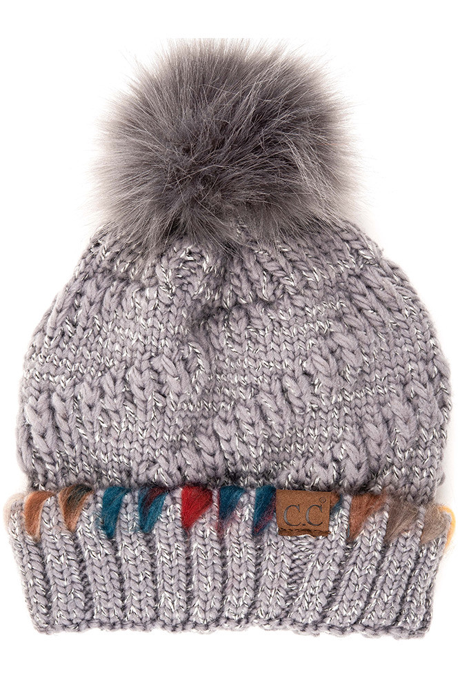 Women's Ombre Dyed Chunky Pom Beanie — beanie photo 6