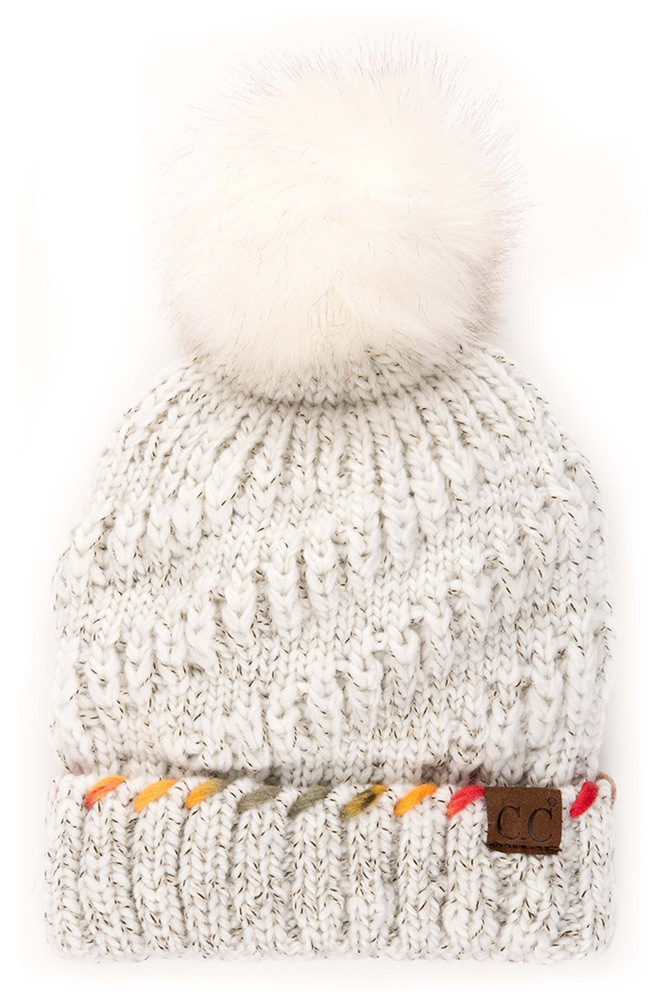 Women's Ombre Dyed Chunky Pom Beanie — beanie photo 7