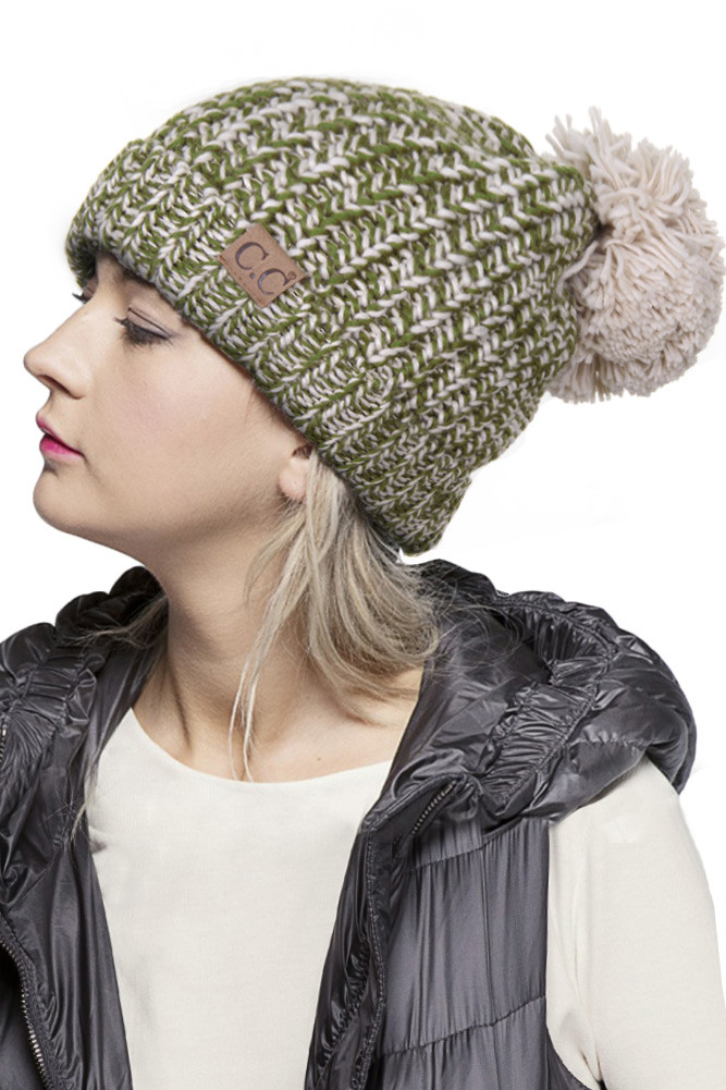 Women's Chunky Multicolor Beanie with Pom-Hat — beanie photo 6