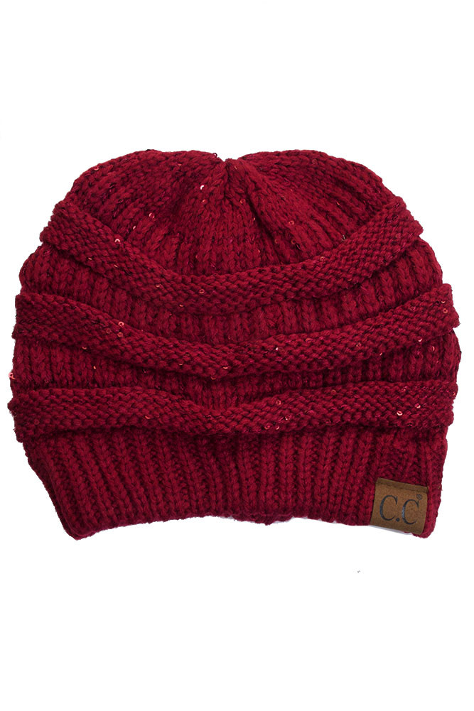 Women's Sequin Knitted Soft Beanie — beanie photo 4