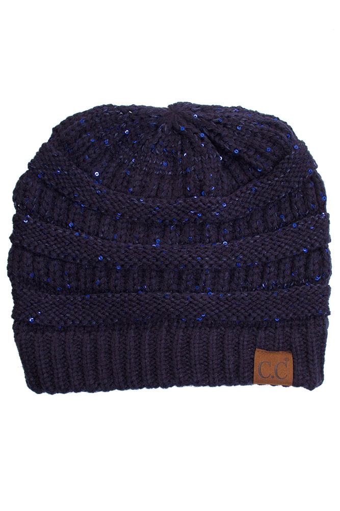 Women's Sequin Knitted Soft Beanie — beanie photo 5