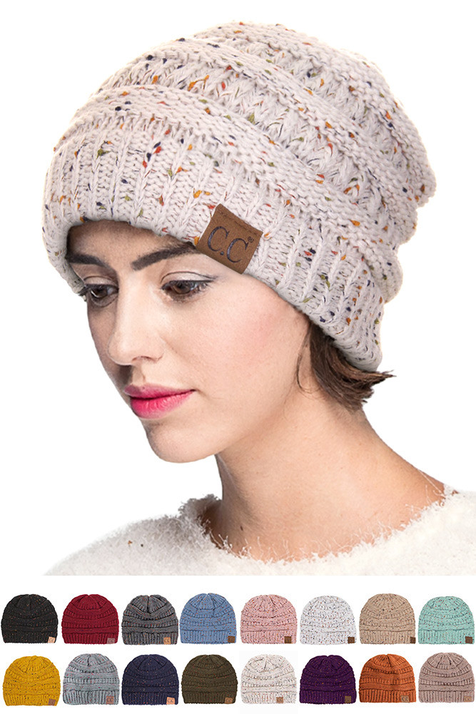 Women's Confetti Cable Knit Beanie by BURACQ