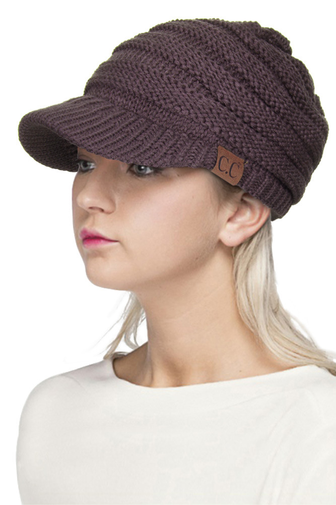 Women's Ribbed Knit Brim Beanie — beanie photo 3