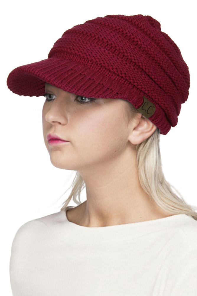 Women's Ribbed Knit Brim Beanie — beanie photo 7