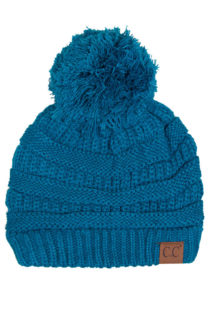 Women's Knit Beanie with Pom — beanie photo 2