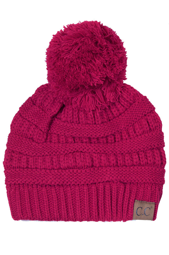 Women's Knit Beanie with Pom — beanie photo 3