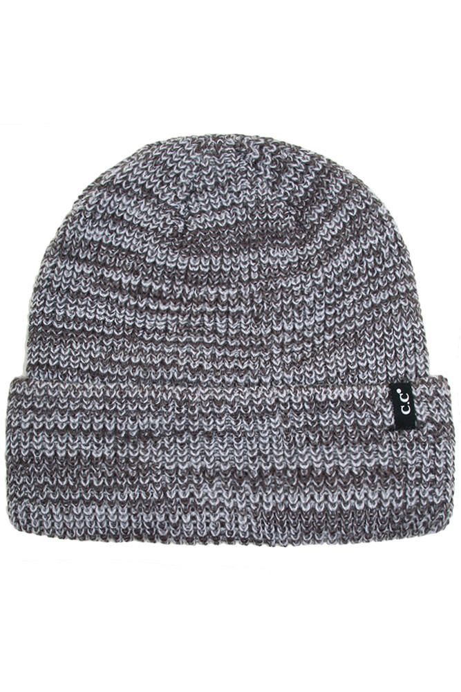 Unisex Two-Tone Ribbed Cuff Beanie — beanie photo 5