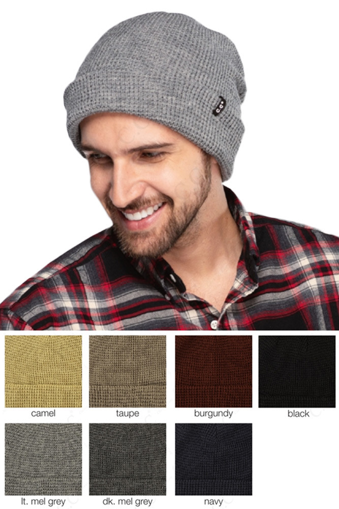 Women's Waffle Knit Beanie in Burgundy by BURACQ