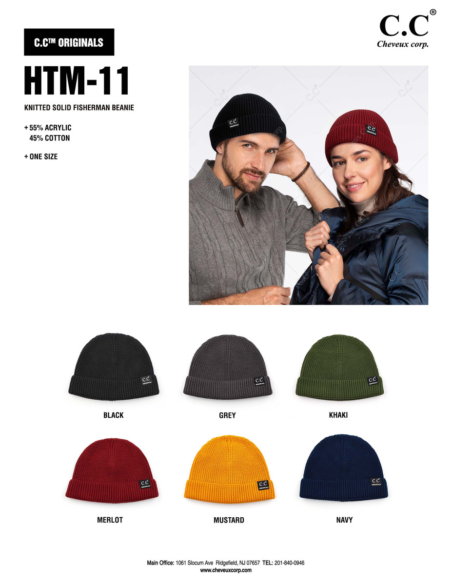 Knitted Solid Fisher Man Beanie — beanie photo 2