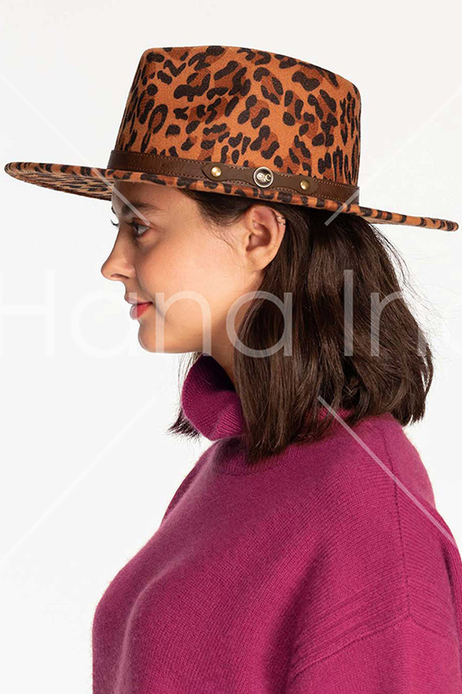 Leopard Pattern Vegan Felt Panama by BURACQ