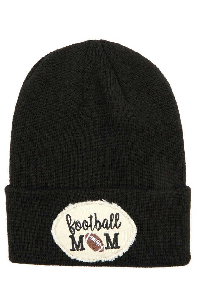 Women's Football Mom Patch Beanie by BURACQ