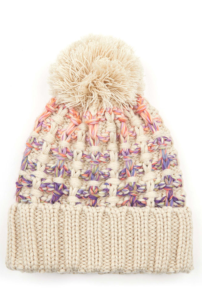 Women's Ombre Double Slipstitch Beanie with Pom — beanie photo 5