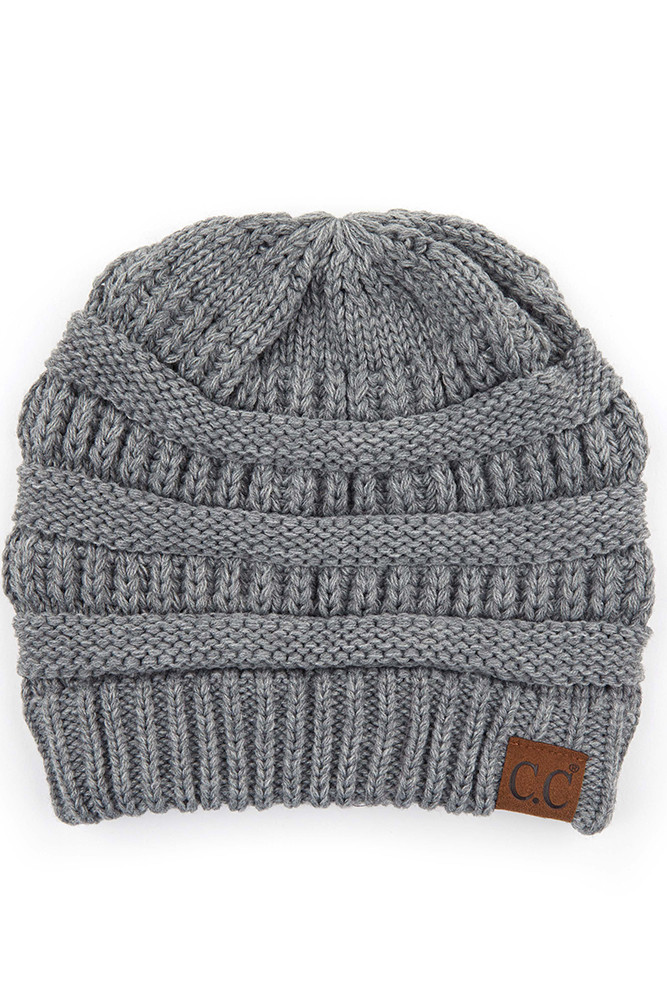 Women's Criss-Cross Ponytail Knit Beanie — beanie photo 5
