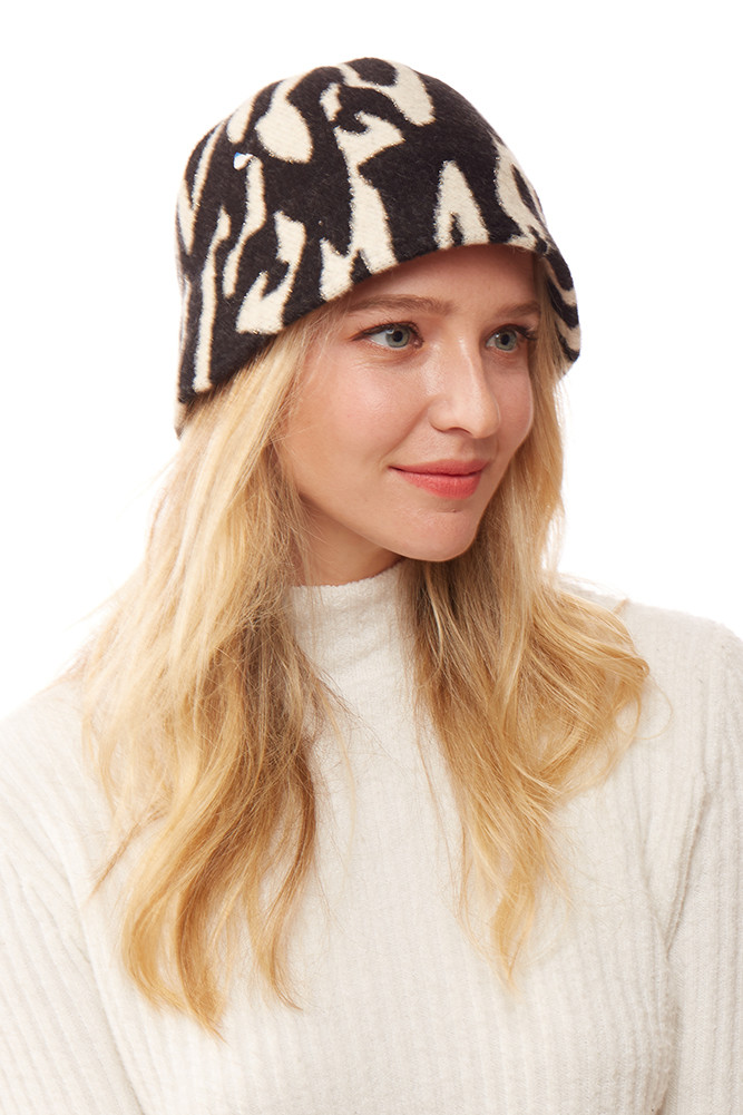 Women's Soft Fabric Leopard Bucket Hat in Black by BURACQ