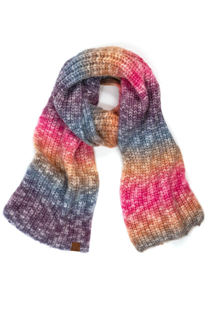 Women's Multicolor Rib Knit Scarf — scarf photo 5