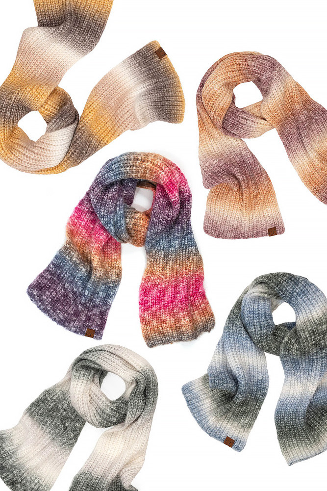 Women's Multicolor Rib Knit Scarf by BURACQ