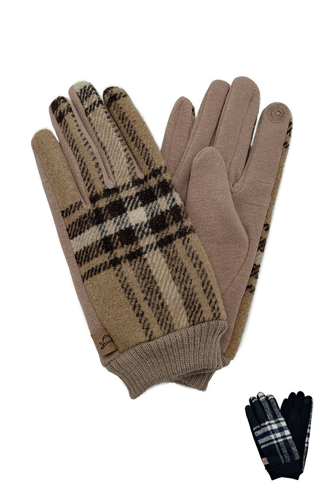 Women's Plaid and Check Soft Gloves by BURACQ