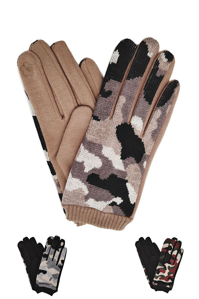 Women's Camouflage Soft Touch Gloves by BURACQ