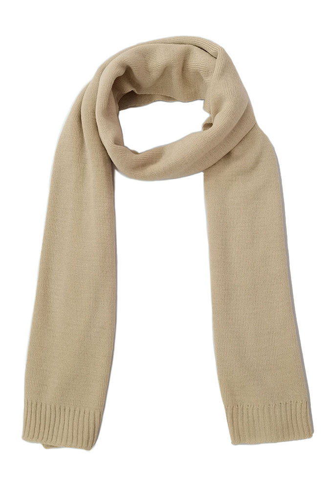 Women's Solid Knit Cozy Soft Scarf in Beige