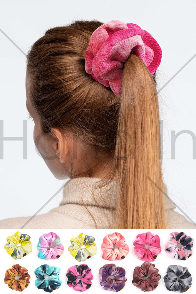 Women's Tie Dye Soft Scrunchies in Cotton Candy by BURACQ