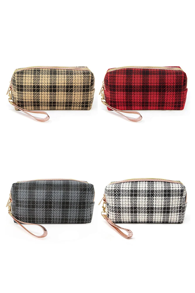 Women's Classic Check Print Pouch by BURACQ