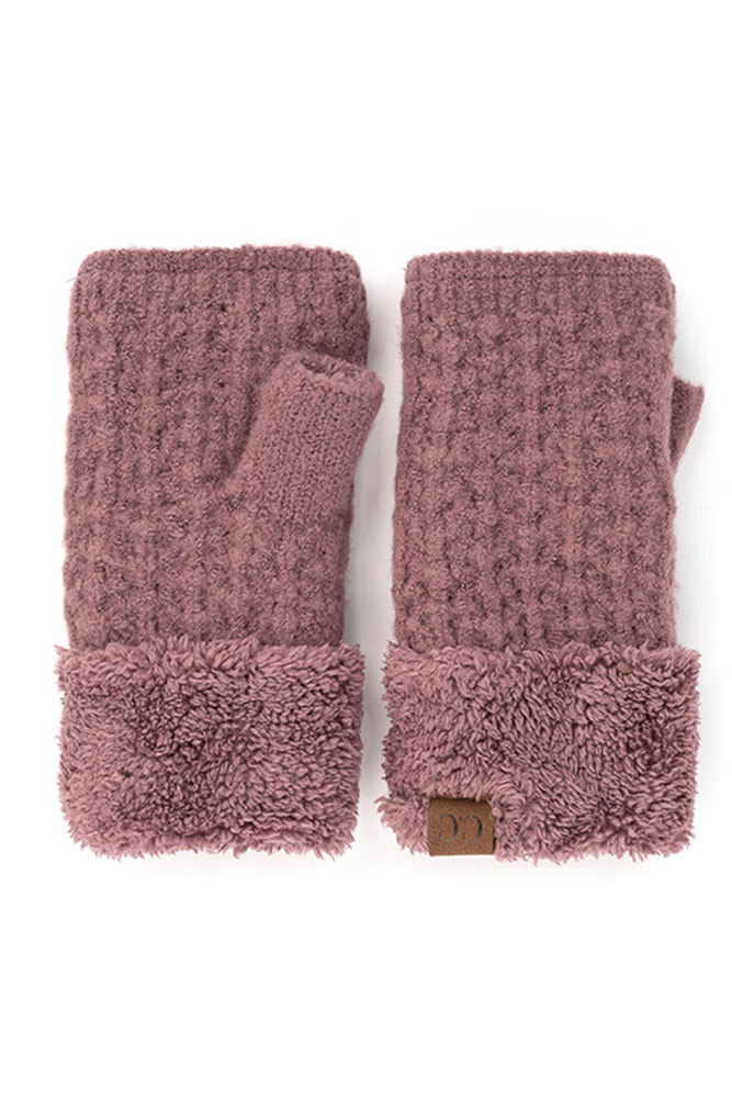 Women's Smocking Stitch Fingerless Gloves — gloves photo 3