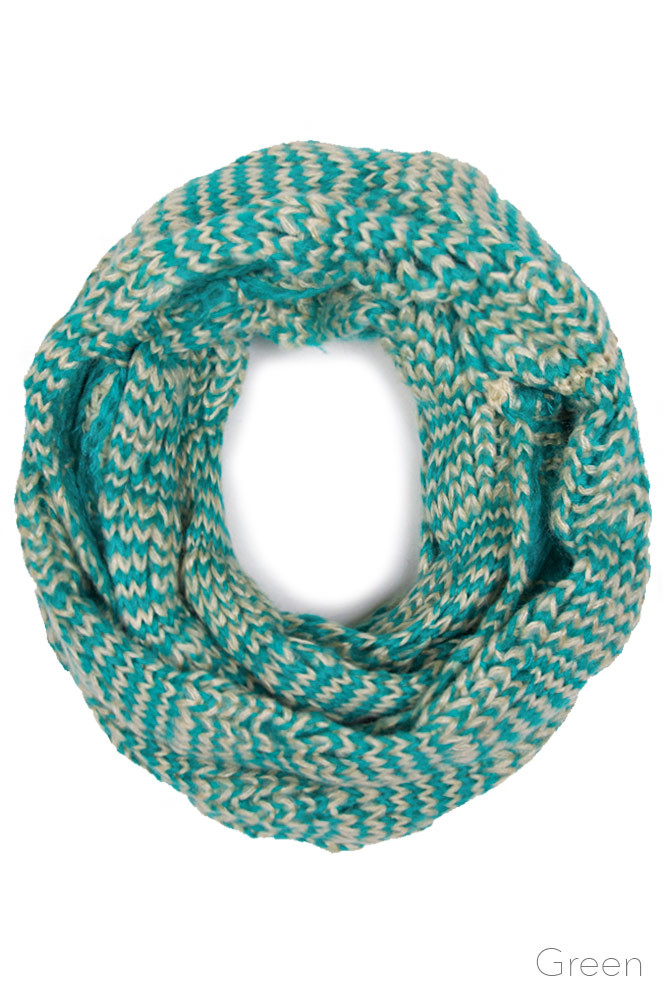Women's Two-Tone Knit Infinity Scarf — infinity scarf photo 3