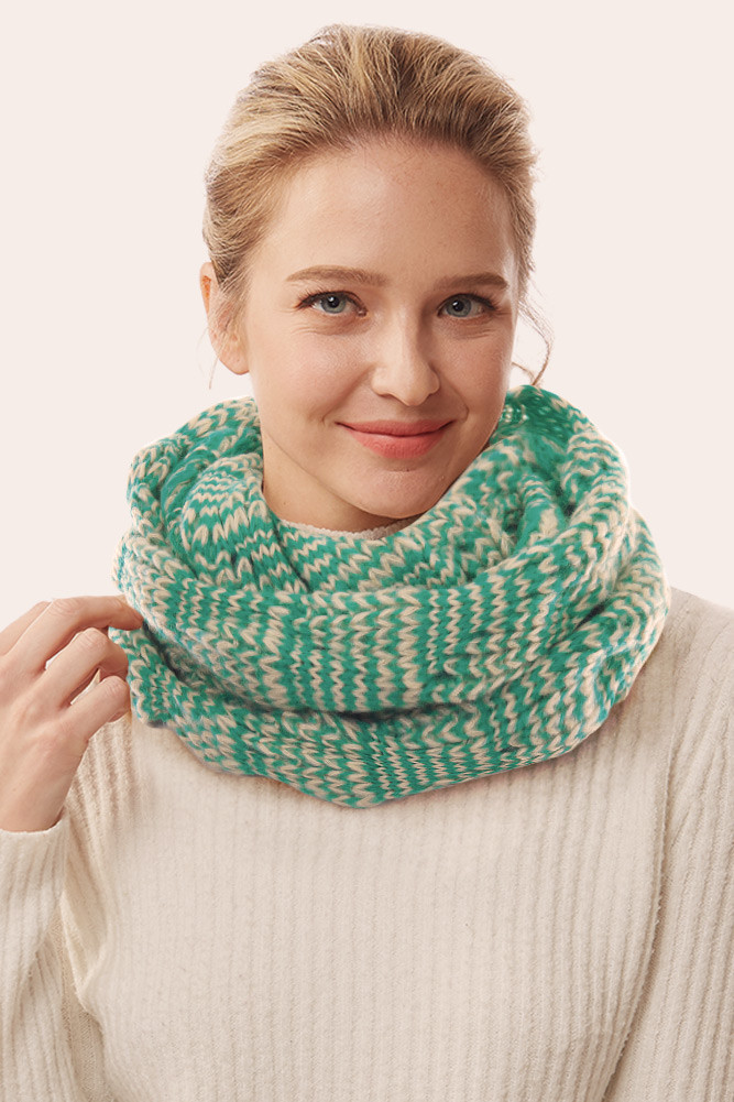 Women's Two-Tone Knit Infinity Scarf by BURACQ