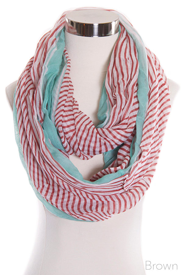Women's Stripe Pattern Infinity Scarf — infinity scarf photo 2