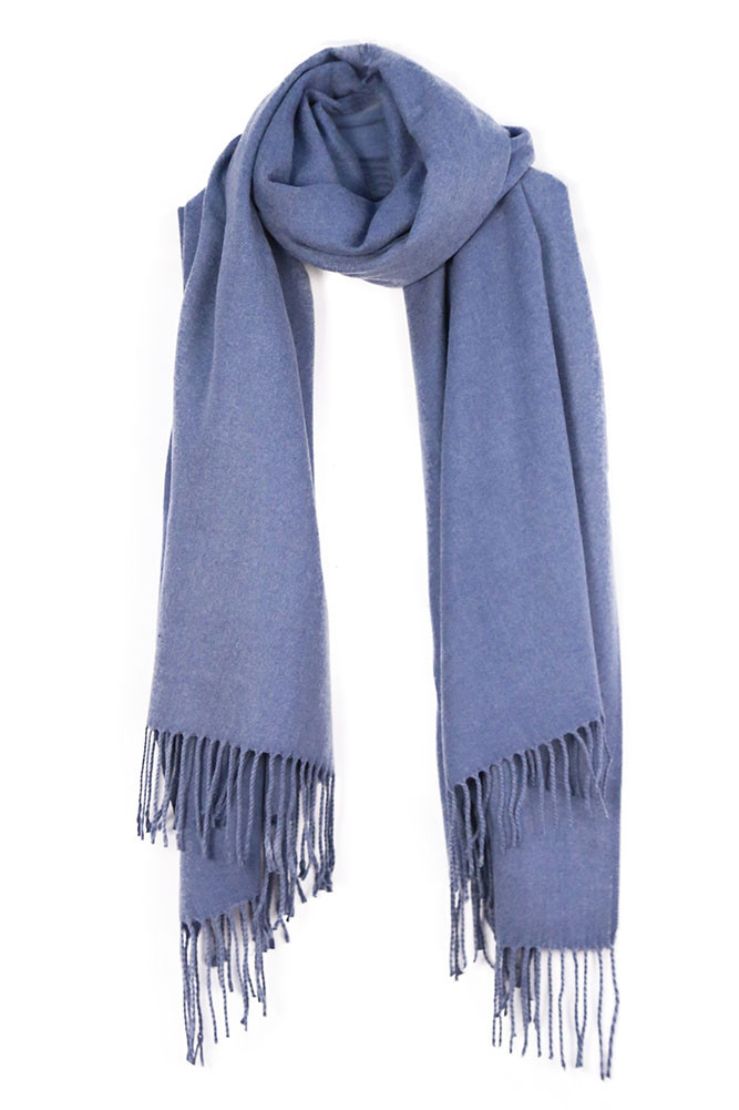 Women's Solid Fringe Oblong Scarf — scarf photo 6