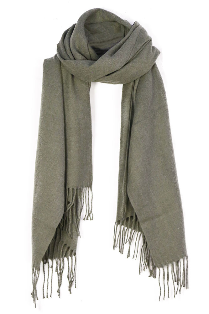 Women's Solid Fringe Oblong Scarf — scarf photo 7