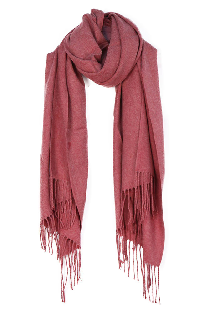 Women's Solid Fringe Oblong Scarf — scarf photo 8