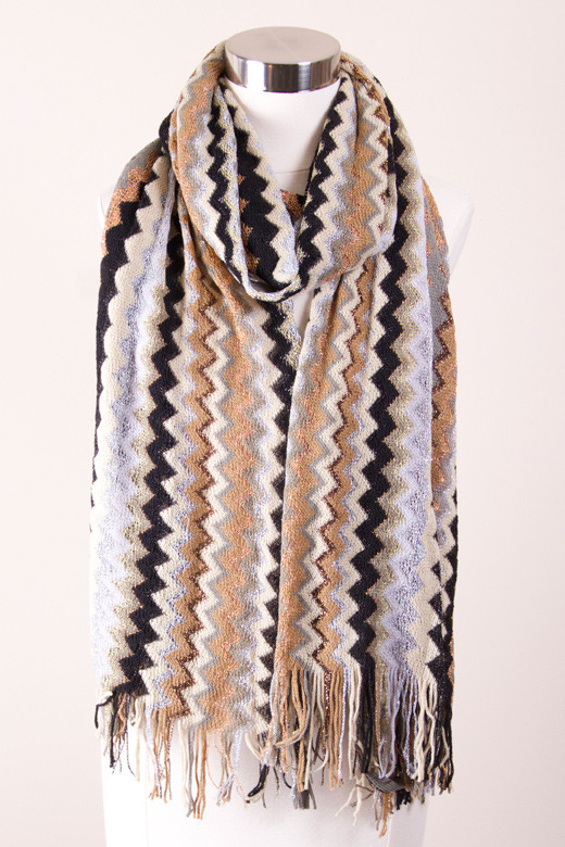 Women's Zig Zag Pattern Scarf — scarf photo 3