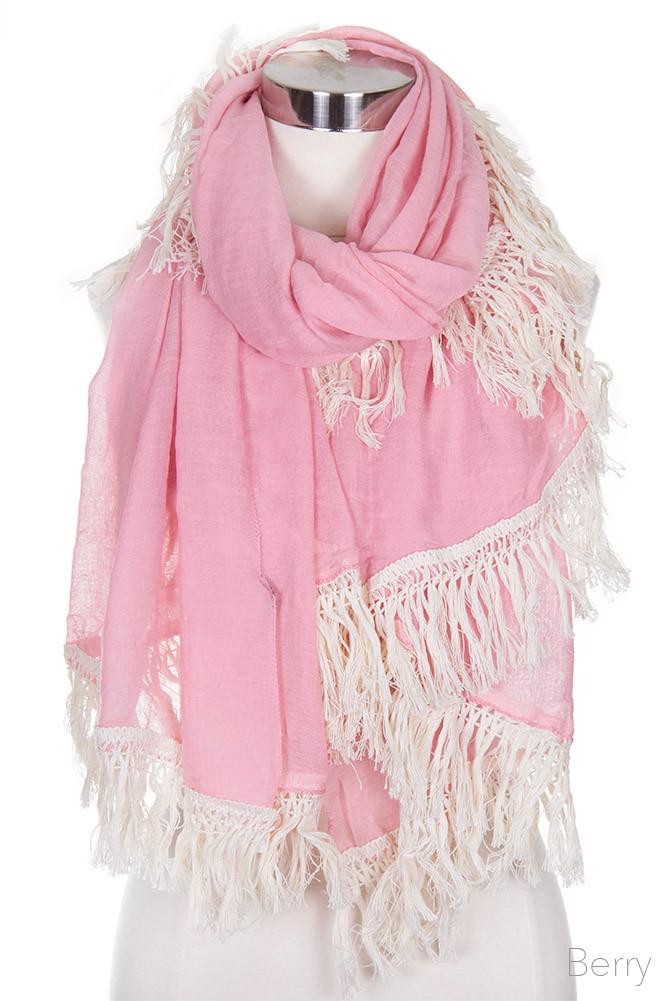 Women's Solid with Tassel Shawl Scarf — scarf photo 5