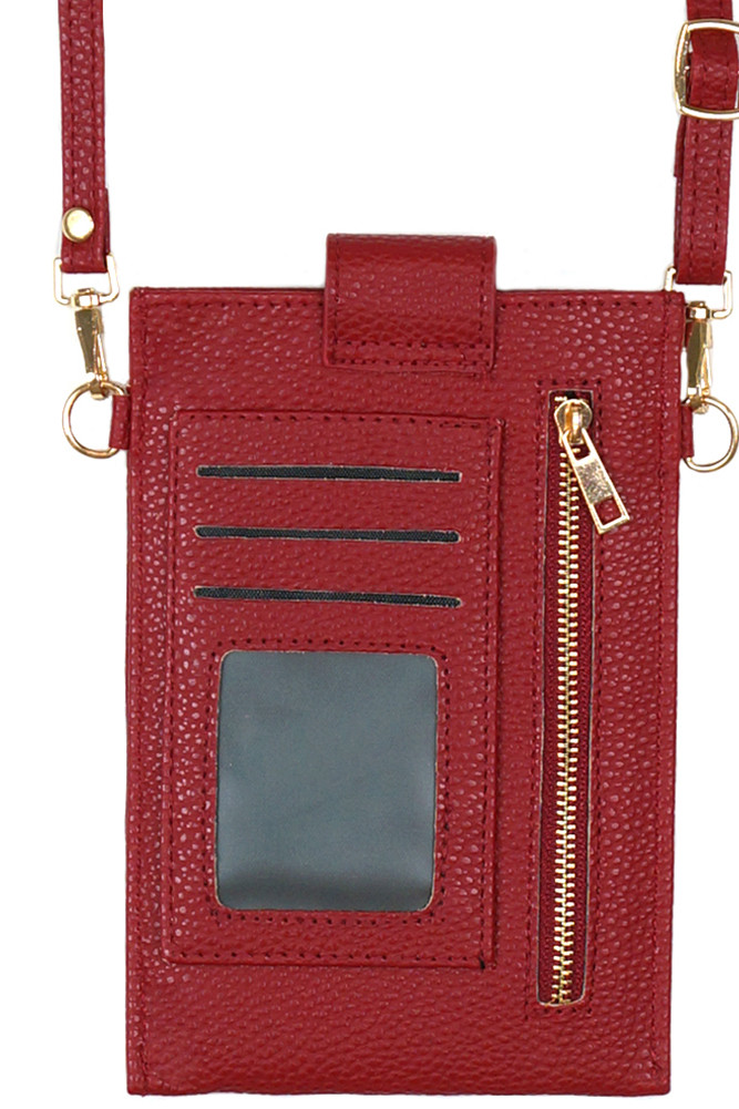 Women's Solid Cell Phone Crossbody with Clear Window — crossbody bag photo 5