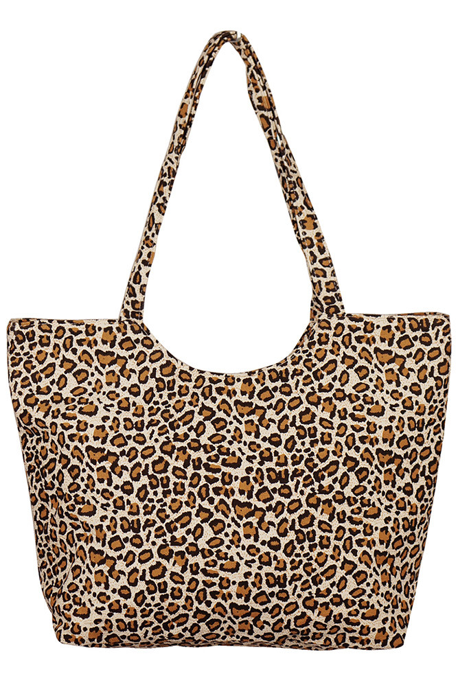 Women's Leopard Pattern Tote Bag in Brown