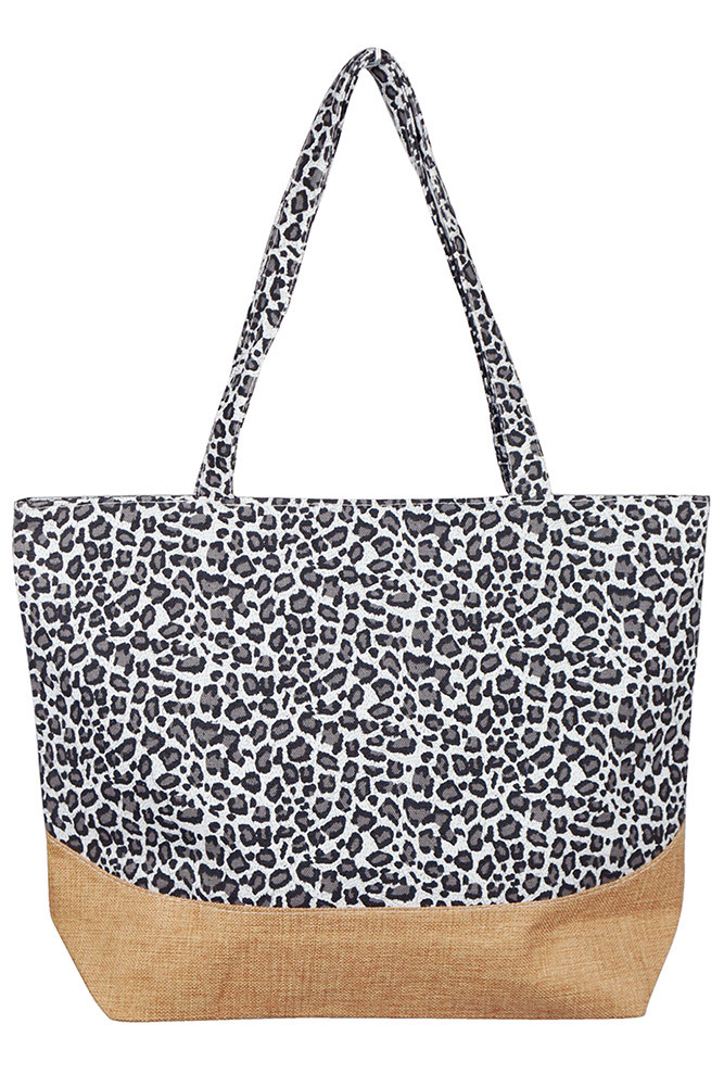 Women's Leopard Pattern Tote Bag in Black