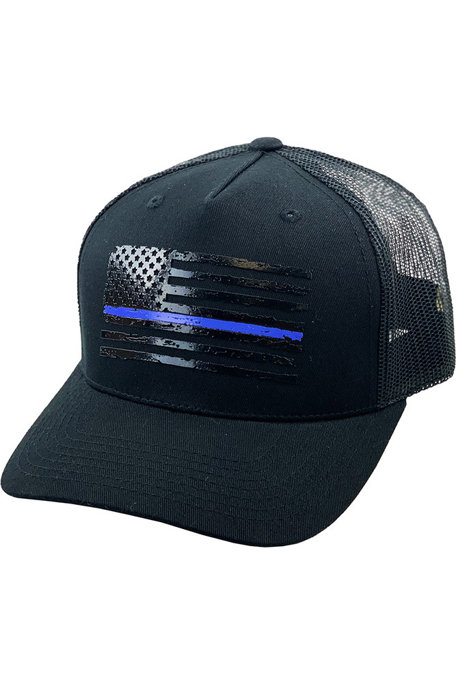 Women's Flag Flat UV Print American Flag Baseball Cap in Black-blue