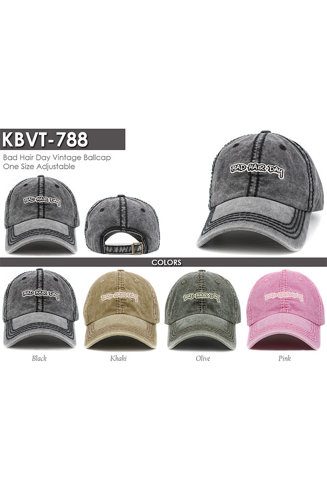 Women's Bad Hair Day Vintage Baseball Cap — baseball cap photo 2