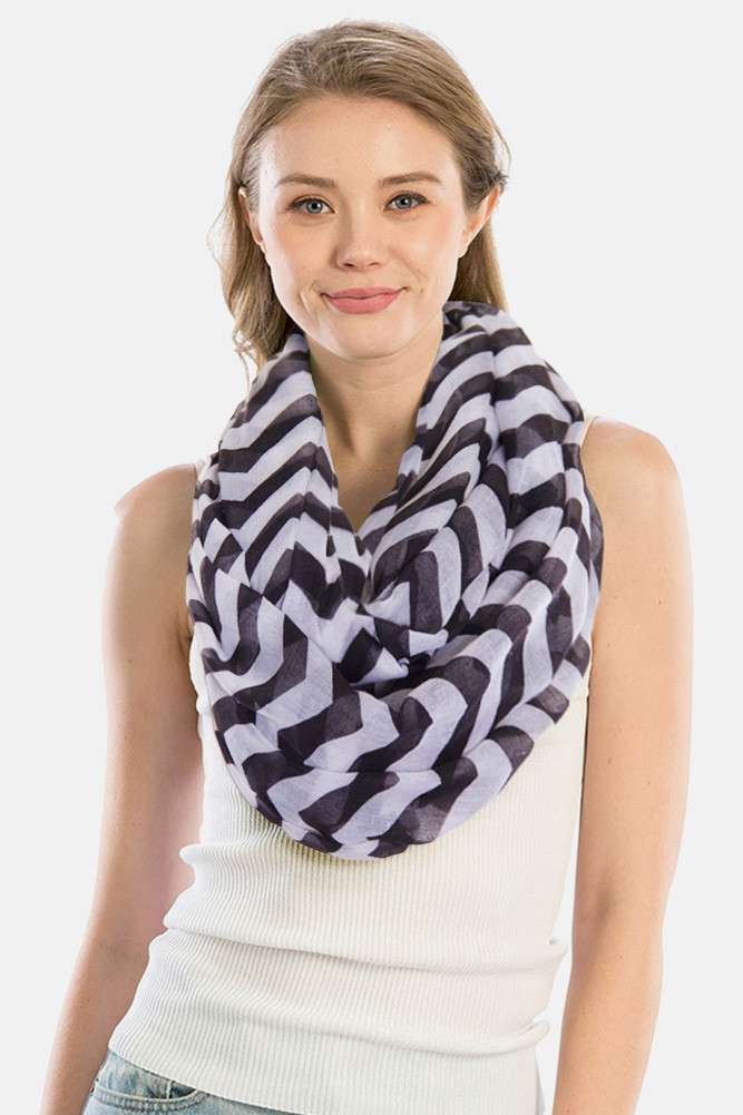 Women's Nautical Chevron Infinity Scarf by BURACQ