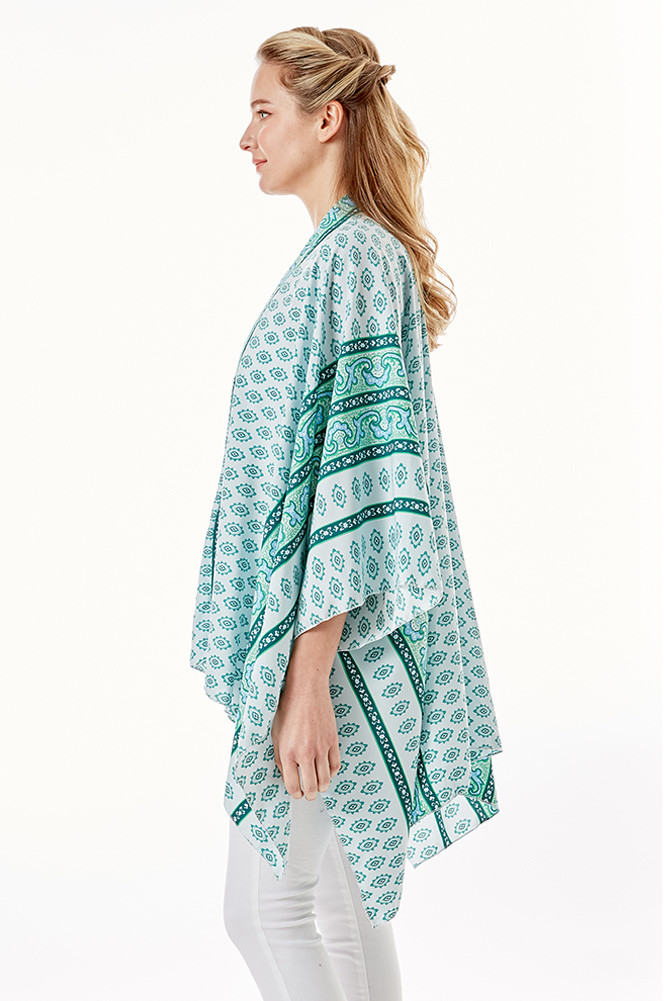 Women's Multi Print Pattern Cover-Up in Blue
