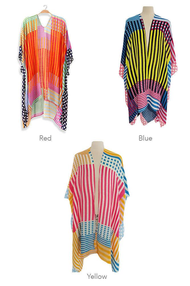 Women's Stripes and Polka Dots Cover-Up by BURACQ